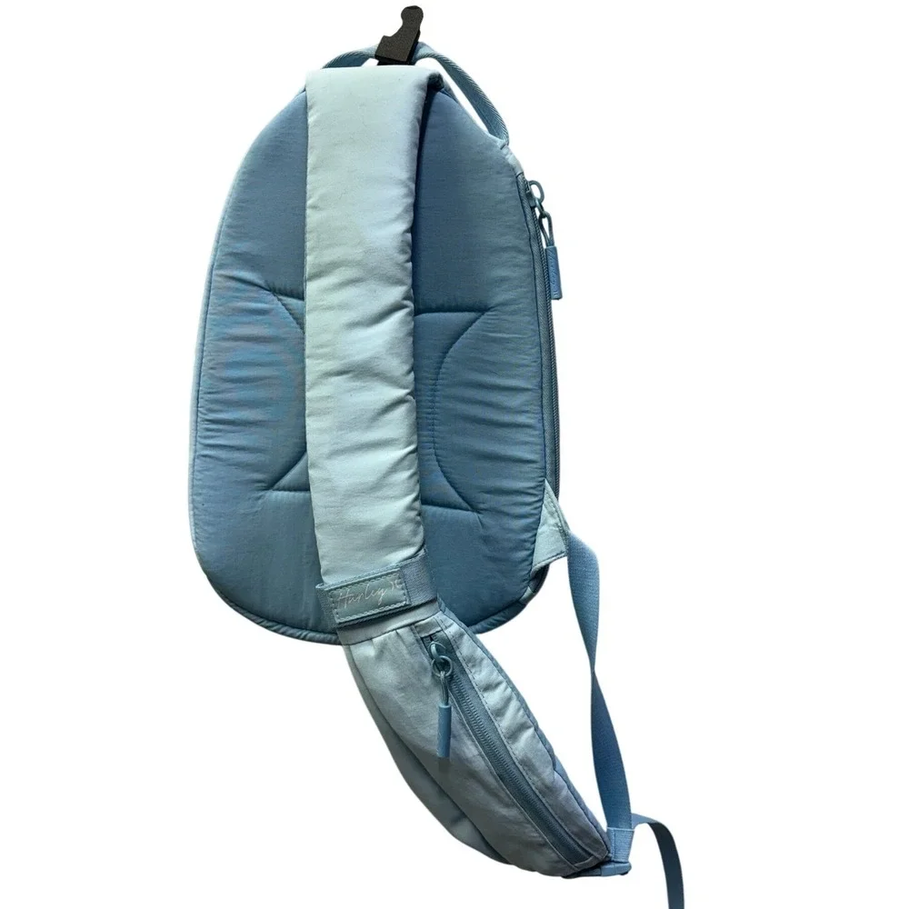 Hurley Light Blue Sling Backpack Padded‎ Crossbody Shoulder Bag Sporty Y2K Surf